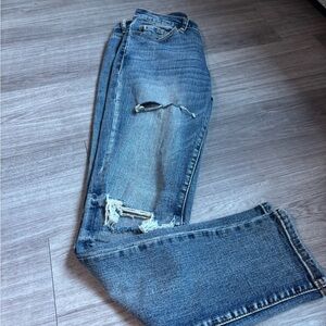 KanCan womens Light Blue Ripped Skinny Jeans